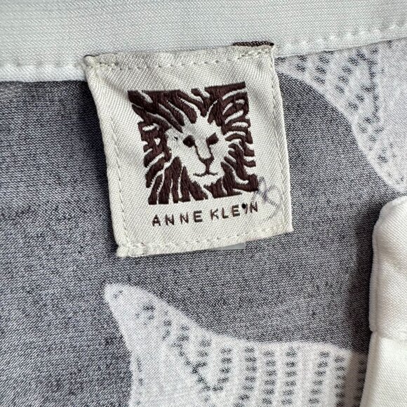 Anne Klein Midi Shift Dress Womens L Black Floral Textured 2 Tone Stretch A Line - Picture 6 of 8